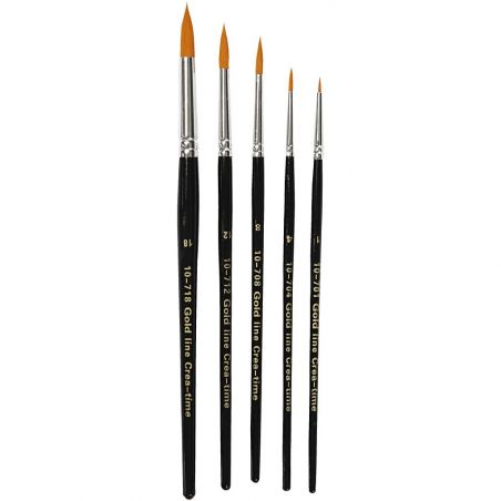Gold Line Brush, size 1-18 , W: 2-7 mm, round, 5mixed 