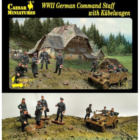 German Command Staff with Kubelwagen (WWII) Figure
