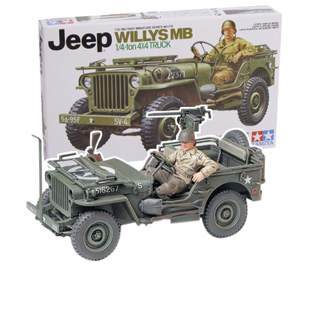 Willys MB Jeep with driver & decals for 5 versions <p>Model kit</p>
