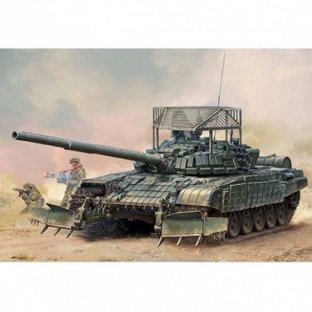 Plastic model of Russian tank T-72B1 with KTM-6 & roll cage 1:35 Model kit
